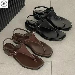 [애슬릿] 키높이 샌들 쪼리 버클 스트랩 스퀘어 여름 발편한 4cm