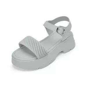 [하프클럽/무크]엠.무크 아가사 셔링 벨크로 샌들 그레이 516623517ZT