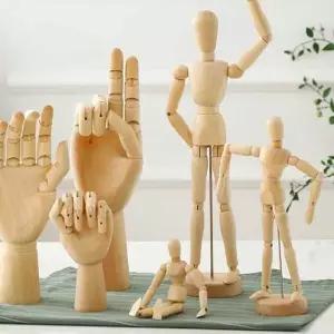 미술 도구 인체 관절 목각 인형 우드 관절 구체 모형 나무목각인형