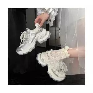 여성용 봄 슈즈 버전 소가죽 운동화 통굽 가죽 신발 키높이 하이탑 MF1