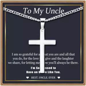 에피로라 크로스 목걸이 남성용 선물 실버 쿠바 링크 체인 아빠 아들 손자 삼촌 조카 남자친구