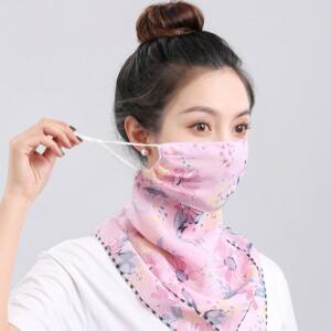 UPF 50+ 썬 프로텍션 페이스 베일 스카프-야외 여행 사이클링을 위한 통기성 실크 쉬폰 넥 마스크 UV 필터