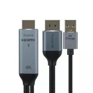 HDMI to DP 변환 컨버터 4K UHD 60Hz 화면 복제 확장 듀얼 모니터 전시 재택근무 사무실 FPS 게임 PC