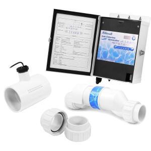 최대 40,000갤런의 수영장을 위한 익스트림파워 미국 소금물 염소 발생기 시스템, 범용 호환 간편 설치 및 지상 수영장