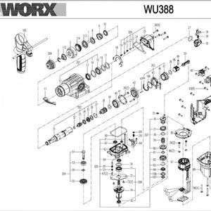 기존 WORX WU388 해머 척 어셈블리 더스트 커버 스냅 링 볼 배플 와셔 슬리브 액세서리