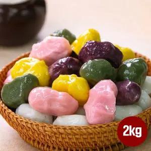 [아리울떡공방]굳지않는 수제 오색 깨송편 2kg (1kg*2봉)