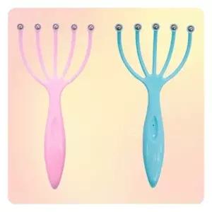 (색상 랜덤발송)두피 시원한 휴대용 지압 머리 갈고리형 관리기 쿨링