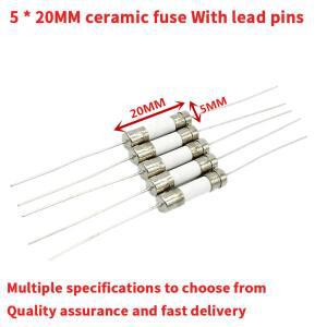 10PCS 520mm 세라믹 퓨즈 튜브 핀 250V 0.5A 1A 2A 3.15A 4A 5A 6.3A 8A 30A 빠른 배송