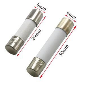 10개 세라믹 퓨즈 튜브 250V 5x20mm 6x30mm F0.5A 1A 2A 3A 3.15A 4A 5A 6A 6.3A 8A