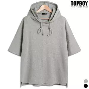 [탑보이] 쭈리 옆트임 오버핏 후드 반팔티 (GL001)
