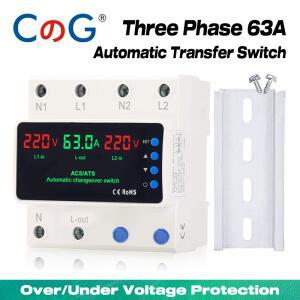 CG 63A 3상 디지털 조정 가능 ATS 자동 전환 스위치 과전압 저전압 전류 보호기 220V DIN 레일 장착 릴레이