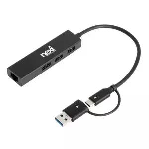 USB 3.0 멀티허브 RJ45 C타입 충전 3포트 랜선 노트북 무선 키보드 마우스 WFLP0MD