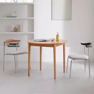 하이디 네이처 멜로우 원형 1000 2인 원목 식탁세트