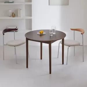 하이디 네이처 멜로우 원형 1200 2인 원목 식탁세트