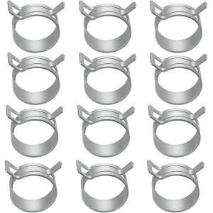 12Pcs 6mm-38mm 스프링 밴드 호스 클램프 일정한 장력 연료 라인 실리콘 진공 스틸 에어 클립