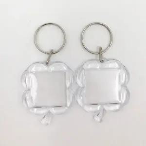 커스텀 열쇠고리 투명 클로버 사진 반려동물 네잎-WFNS9WS