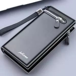 지갑 가죽 남성 롱 카드 지퍼 롱지갑 남자-WFNSAUX