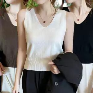 여름니트 여름 브이넥 민소매 니트 이너 나시 티 니트 썸머 티 나시 브이넥 여성 여자 민소매 여름