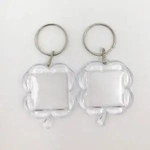 커스텀 열쇠고리 투명 클로버 사진 반려동물 네잎-WFNS9WS