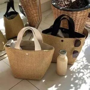 버킷 미니 토트백 라탄백 여름 가방 손가방 비치백-WFNSDXB