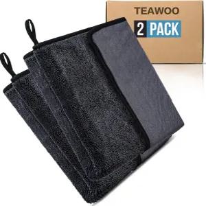 티우 반짝이는 물티슈 샤워 청소용 천 초흡수성 자동차 건조 타월 2팩 16 x 24 인치 목욕 및 가정용 극세사