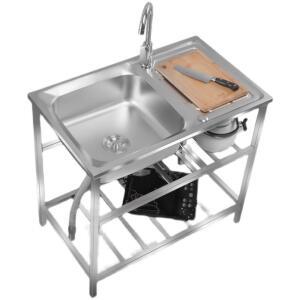 주방 스탠 싱크대 개수대 정리 3조 주방수납 120x50x80mm 업소용싱크대 스테인리스