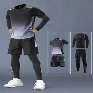 남자마라톤복 러닝복 4종 사계절 마라톤복 세트 농구 남자 허리주머니포함 런닝 트레이닝복