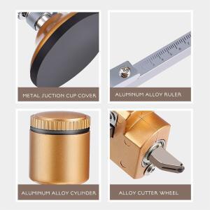 원형 유리 절단기 600mm 조절 가능 직경 세라믹 팁 수동 도구 (평면 거울 아크릴 시트용 진공 기능 포함)