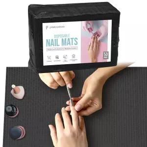 일회용 네일 매트 50개 - 테크용 살롱 종이 타월 및 테이블 커버 3겹 방수 매니큐어 준비 패드 아크릴 아트