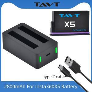 세라구 Insta360 X5용 2800mAh 충전식 리튬 이온 배터리 및 360X5 액션 카메라용 LED 듀얼 충전기