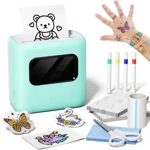 피부용 타투 메이커 TATMUSE TK20 여자 및 남자용 블루투 임시 프린터 40Pc 종이와 4개의 마커가 포함된