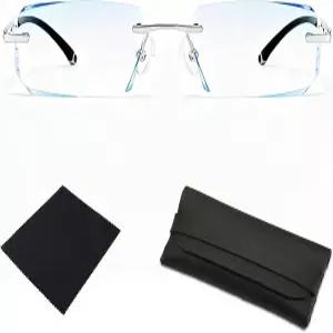 2026년 새로운 클래리티 블루 글래스 다기능 스마트 케이스와 안경 천을 착용한 남성/여성용 자동 조절