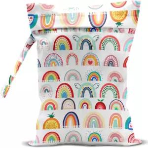 수영복용 방수 습식 가방 여행 해변 건조 숨겨진 지퍼 재사용 가능한 무지개 장식 세면도구 기저귀 더러운