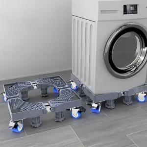 (싸더라) 이동식 가전제품 받침대 세탁기 냉장고 에어컨 다용도 스탠드 바퀴형 높이조절 진동방지 이동형