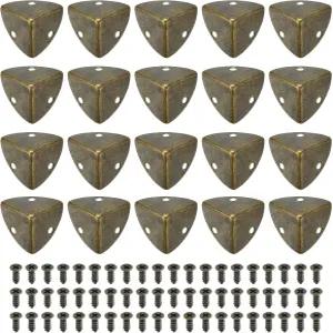 uxcell 20개 금속 모서리 보호대 23mm 박스 가장자리 가구 캐비닛 스피커 보호용 장착 나사 홈 장식용