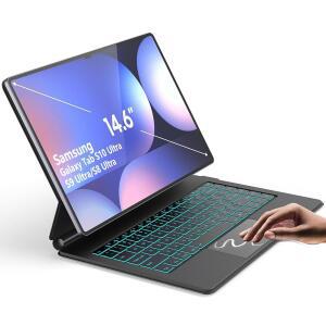 삼성 갤럭시 탭 S10 울트라 14.6인치 케이스 키보드 포함 3레벨 7 컬러 백라이트 매직 스타일 캔틸레버 마그네틱 스탠드 덱스 모드 S9 S8 멀티터치 트랙패드