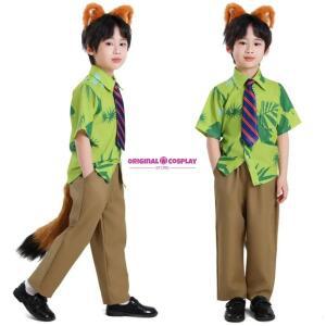 몽테조이 Zootopia 닉 폭스 코스프레 의상 소년 의류 무대 공연 역할 놀이 카니발 할로윈 파티 정장