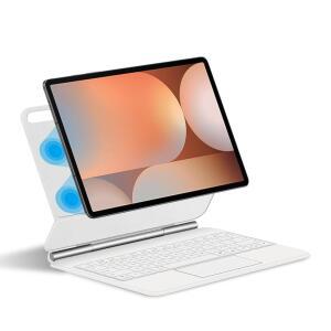 삼성 갤럭시 탭 S10 울트라 / S9 S8 14.6' 이지셋 매직 플로팅 캔틸레버 스탠드 7가지 색상 백라이트 내장 트랙패드 화이트용 구피나 키보드 케이스