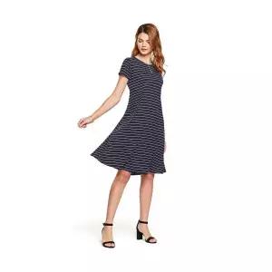 TESLA 여성 줄무늬 반팔 스윙 원피스 217931