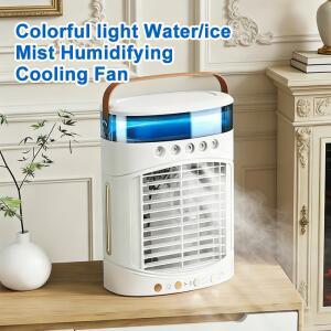 휴대용 아이시 미스트 가습 상부 2단계 저소음 분사 얼음 공기유입 주입 5개 광각 120 노즐 풍속