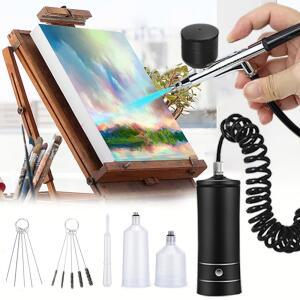 압축기가있는 에어 브러시 페인팅 페인트 스프레이 무선 미니 모델 휴대용 모델링 공예