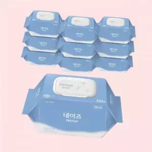 잘풀리는집 네이즈 그랑 유아물티슈 캡형 120매 x 10팩 4307827