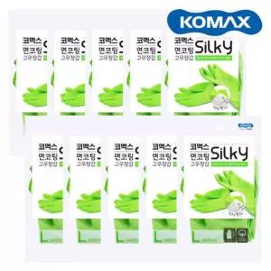 코멕스 면코팅 실키 고무장갑 그린L대 X 10개