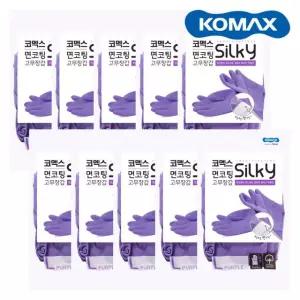 코멕스 면코팅 실키 고무장갑 퍼플L대 X 10개