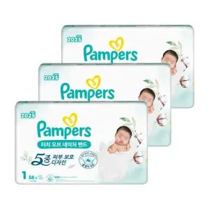 팸퍼스 터치 오브 네이처 밴드형 기저귀 1단계 1박스(58매 3팩) 174매