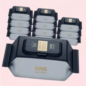 킹 더 도톰한 86gsm 골드블루 저자극 엠보싱 아기물티슈 휴대 캡형 20매 12팩 4311639