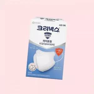 크리넥스 NEW KF80 라이트핏 새부리형 생산 마스크 화이트 소형 10P 1개 입체형 10p 4598958