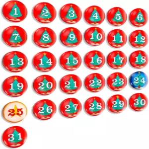 화이트보드 드라이 이레이즈 보드 냉장고 일정 냉장고용 마그네틱 숫자 컬러 유리 캘린더 자석(크리스마스