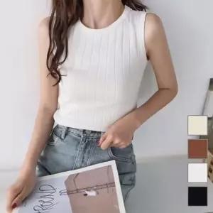 여성 깔끔한 슬리브리스 이너웨어 민소매 기본 나시티