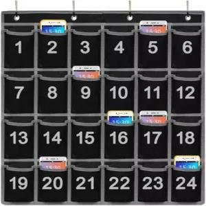 휴대폰용 고더리 번호가 매겨진 교실 포켓 차트 벽걸이 정리함 및 열쇠 신분증 펜 등용 홀더 24
